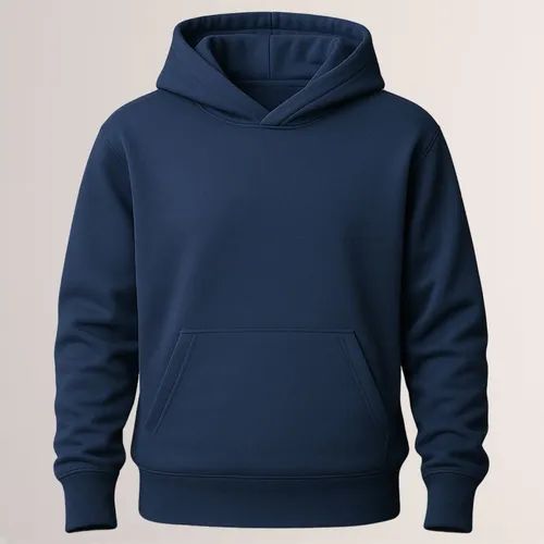 Navy Blue Regular Fit Rich Jersey Fabric Hood