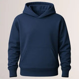 Navy Blue Regular Fit Rich Jersey Fabric Hood