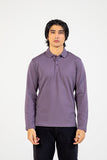 COTTON FLEECE PURPLE COLOR POLO SHIRT