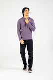 COTTON FLEECE PURPLE COLOR POLO SHIRT