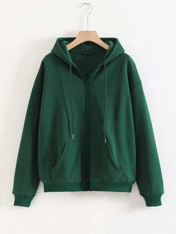 GREEN ZIPPER HOODI FOR MAN