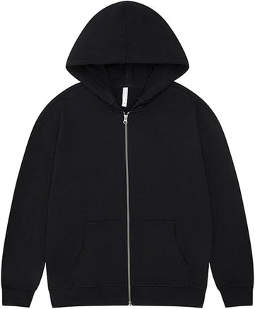 BLACK ZIPPER HOODIE FOR MAN !