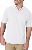 WHITE COLOR SOFT COTTON FLEECE POLO SHIRT FOR MALE