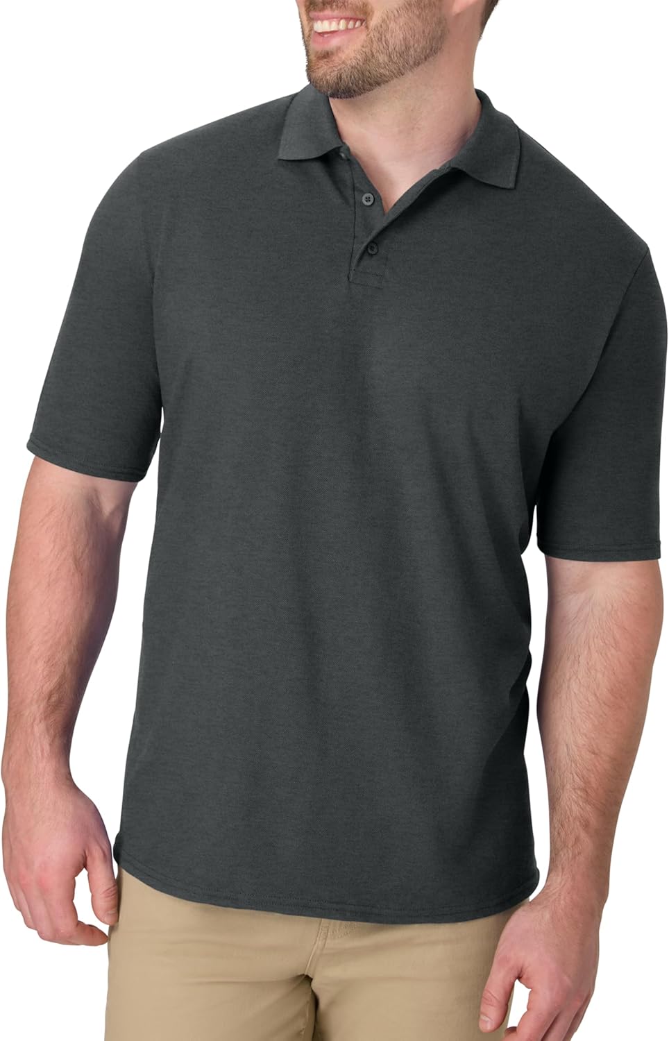 BLACK COLOR COTTON FLEECE POLO SHIRT FOR MALE