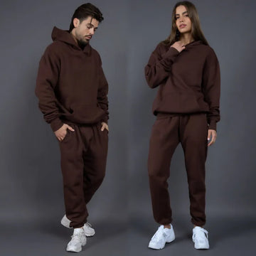 DARK BROWN ZIPPER TRACKSUIT FOR MAN