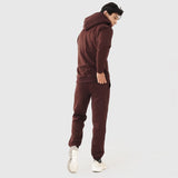BROWN ZIPPER HOODIE FOR MAN