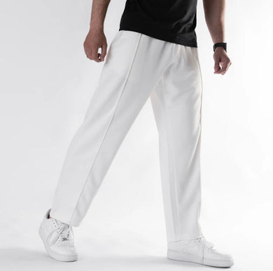 COTTON FLEECE WHITE TROUSER  FOR | MALE |
