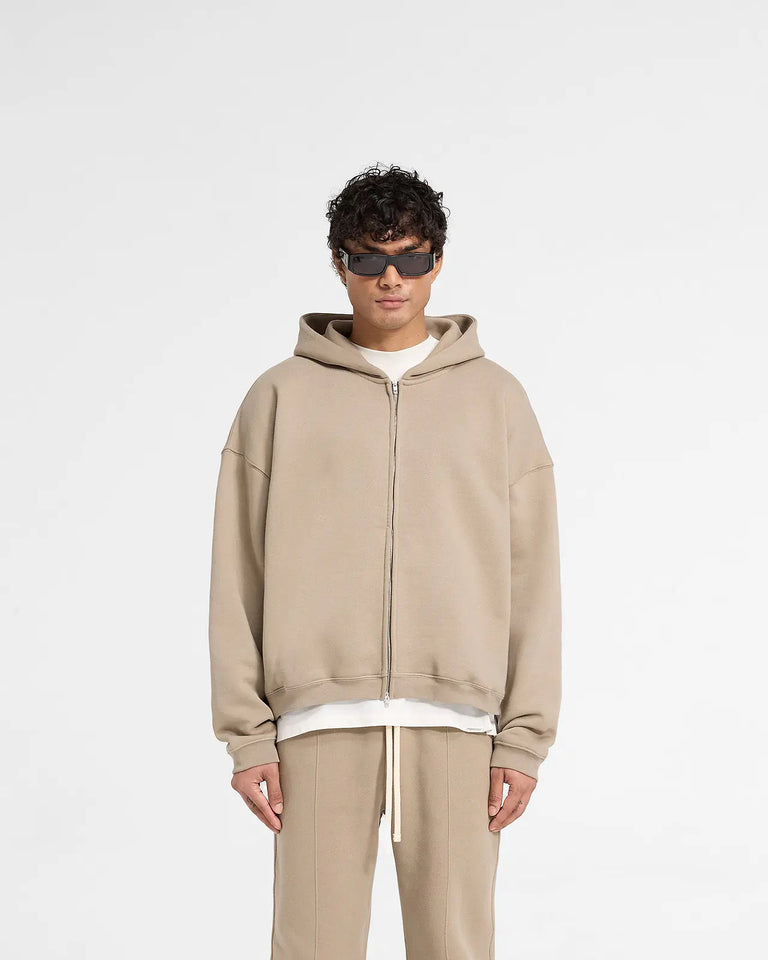 Men's Fleece Zipper Hoodie (Ivory)