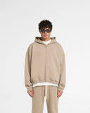 Men's Fleece Zipper Hoodie (Ivory)