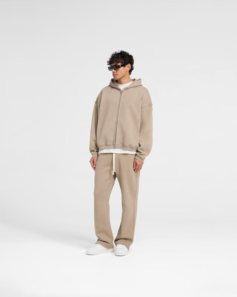 Men's Fleece Zipper Hoodie (Ivory)