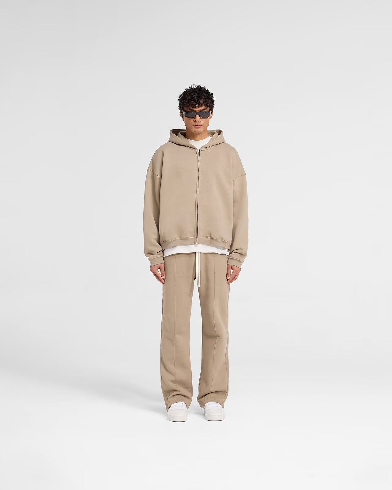 Men's Fleece Zipper Hoodie (BEIGE)