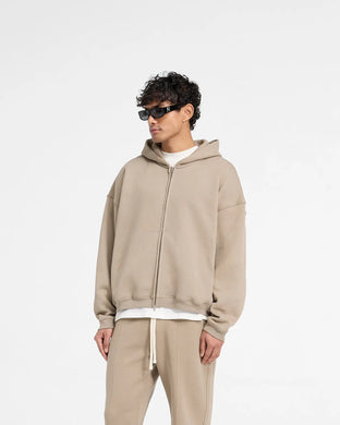 Men's Fleece Zipper Hoodie (Ivory)