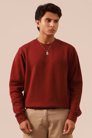 PLAIN RED MEN REGULAR FIT CASUAL SWEATSHIRT – TRIPR