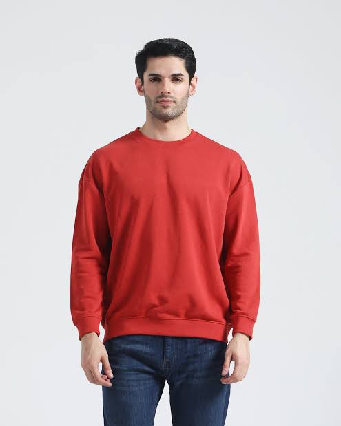 PLAIN RED MEN REGULAR FIT CASUAL SWEATSHIRT – TRIPR