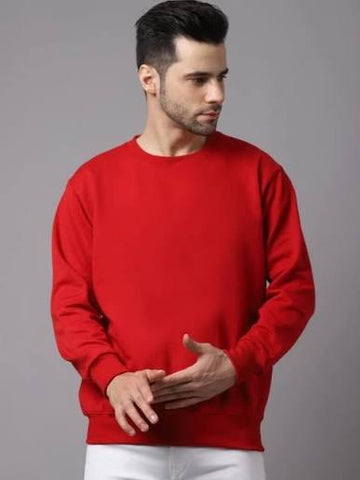 PLAIN RED MEN REGULAR FIT CASUAL SWEATSHIRT – TRIPR